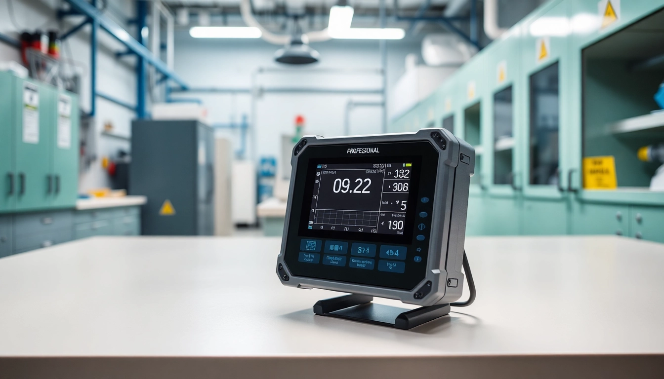 Monitor displaying Hydrogen Chloride readings in a laboratory, ensuring safety and precision.