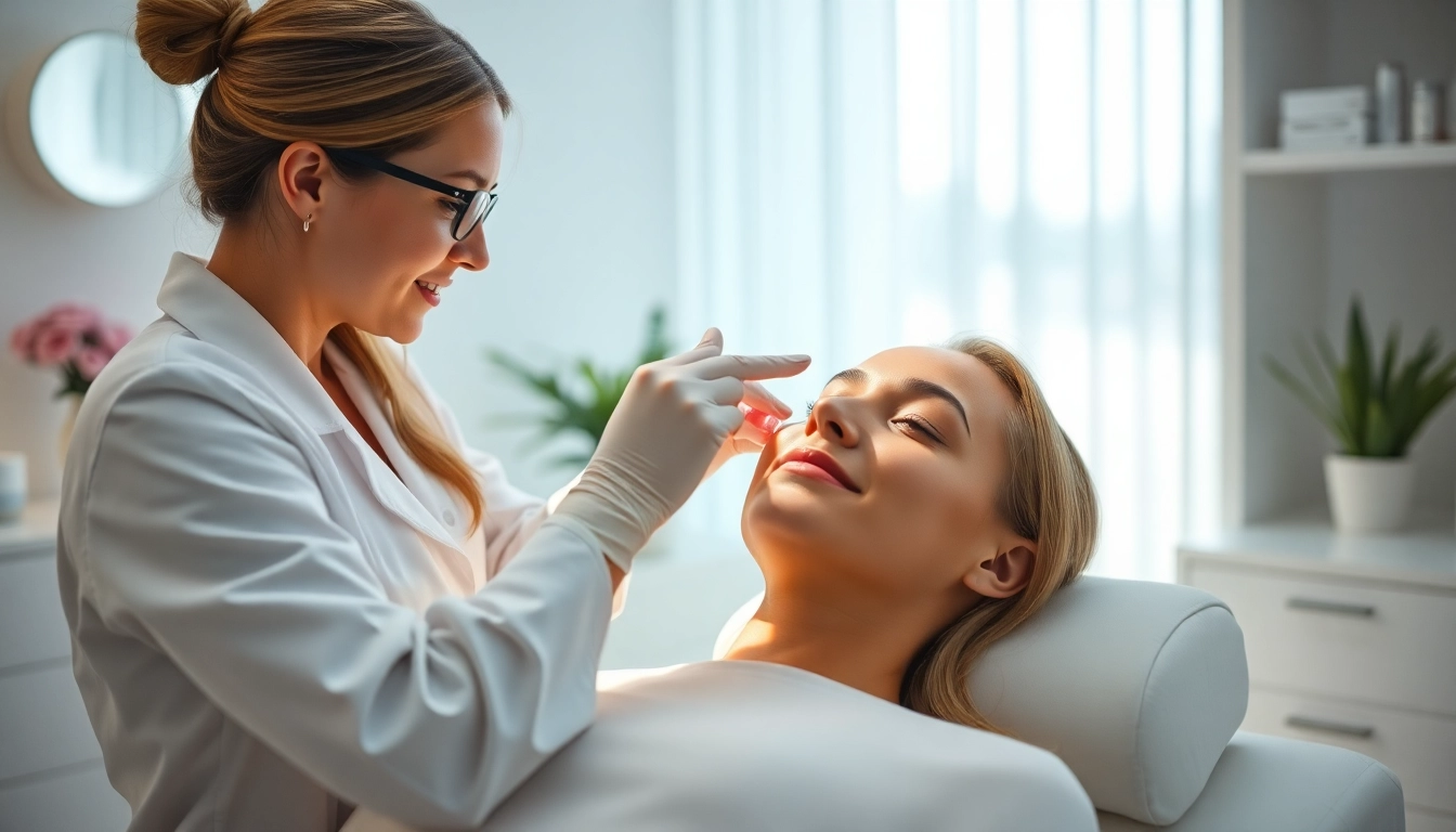 Administer a Fett-weg Spritze for effective and gentle body contouring in a modern clinic.