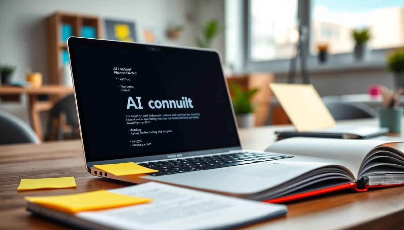 Check AI-generated text with an advanced ai checker on a bright workspace laptop.