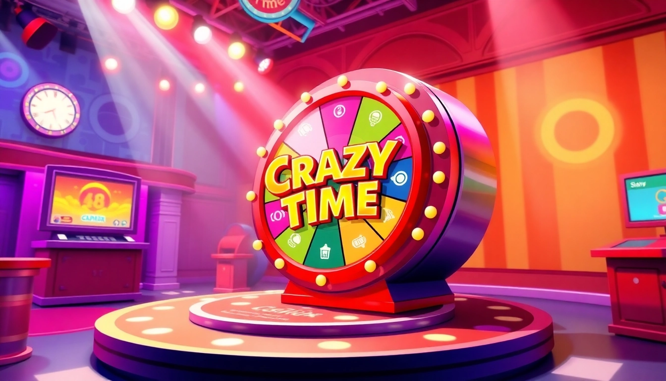 Extracting data from the estrazioni crazy time game, showcasing vibrant wheel segments and interactive elements.