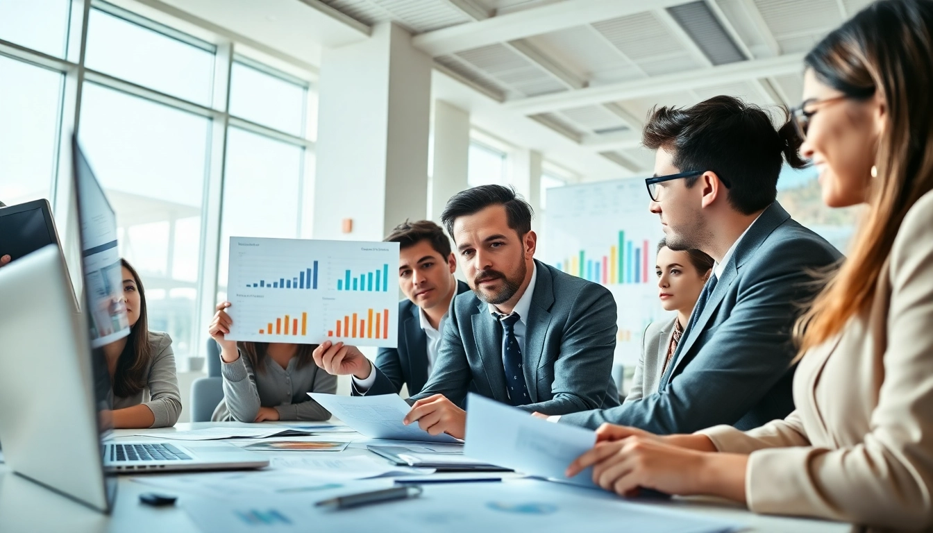 Engaging team collaborating on competitor pricing analysis strategies in a bright office space.