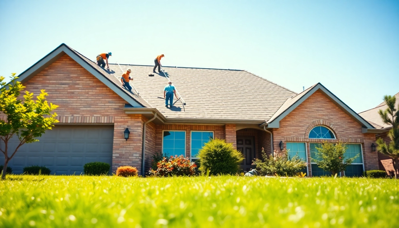 Install asphalt shingle roofing in Texas with a professional crew working on a sunny day.