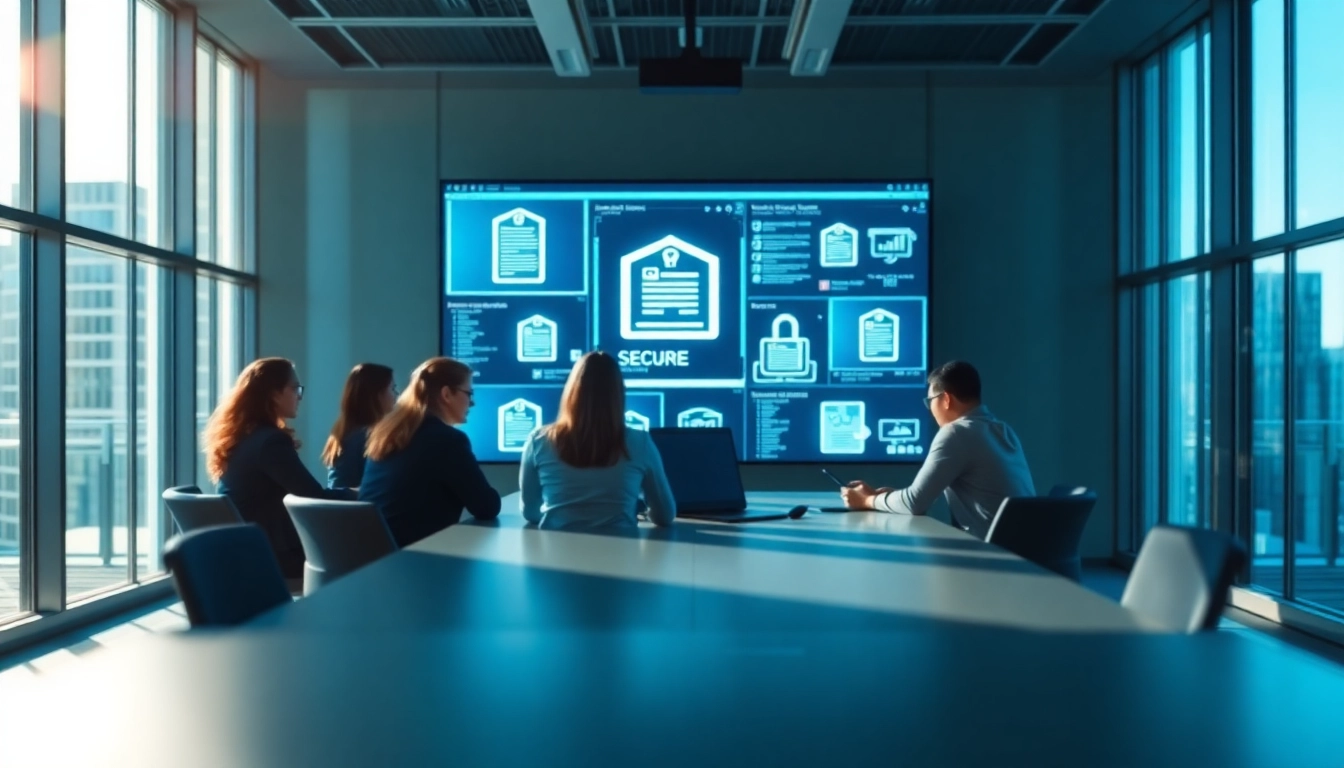 Datenraum mit modernem Arbeitsumfeld und digitaler Teamkonferenz darstellen.