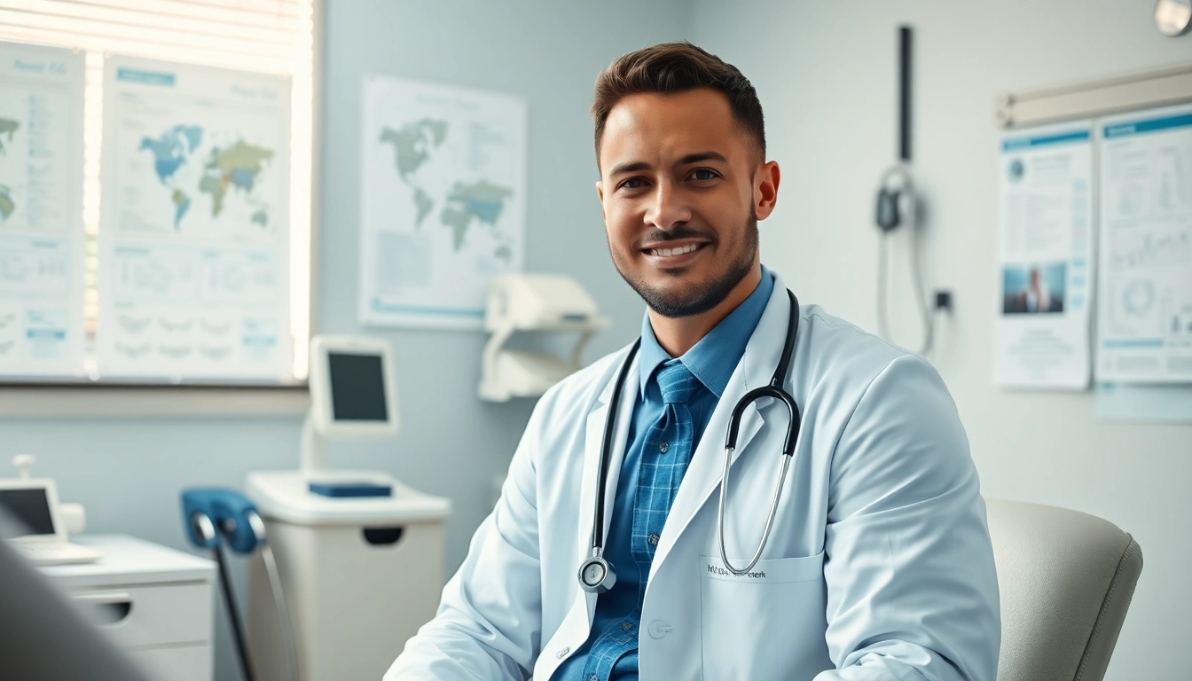 Ryon Parker MD consulting with a patient in a bright clinic, showcasing personalized healthcare.