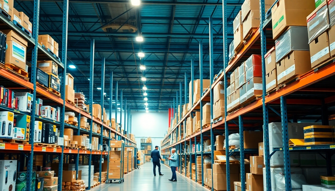 Browse wholesale products to sell on Amazon in a vibrant distribution warehouse.