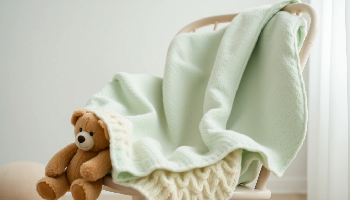 Soft Baby blanket showcasing texture and comfort on a nursery rocking chair