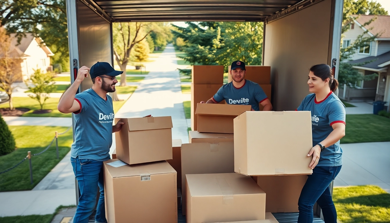 Movers Calgary delivering professional moving services amidst bustling neighborhood atmosphere.
